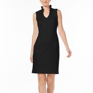 Calvin Klein Black Ruffle Collar Dress